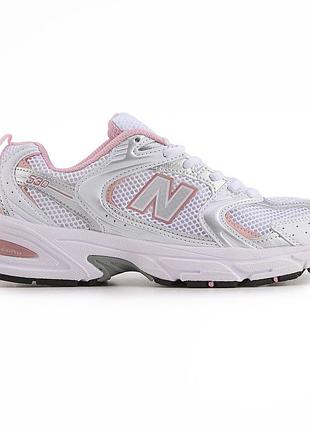 Женские белые кроссовки new balance 530 pink white silver х нью беланс 41