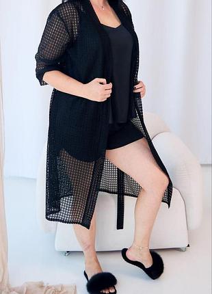 Женский гипюровый халат 2xl,3xl,4xl,5xl