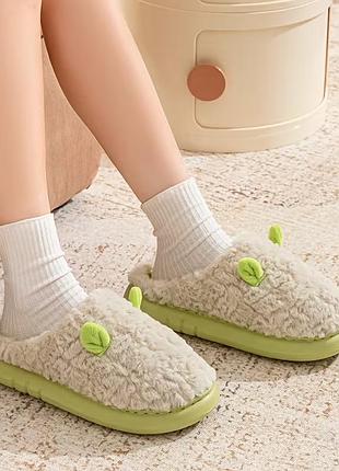 Жіночі салатові капці з вушками 37-38р. 24см