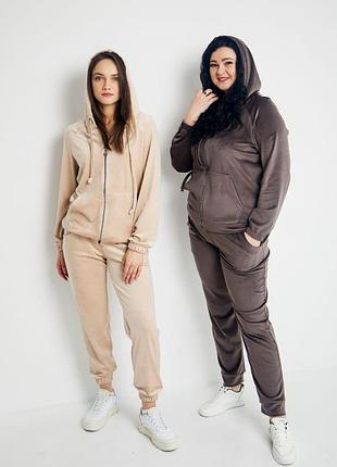 Жіночий велюровий спортивний костюм на блискавці s,m,l,xl, 2xl, 3xl,4xl,5xl