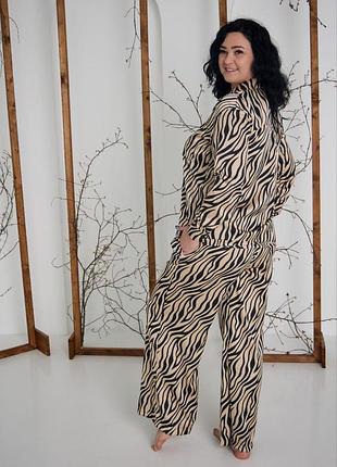 Шелковая пижама штаны и рубашка s/m,l/xl,2xl\3xl