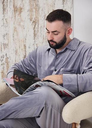 Чоловіча піжама велюрова домашній костюм р.m.l,xl,2xl