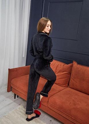 Жіноча піжама велюрова р.s,m,l,xl сорочка та штани