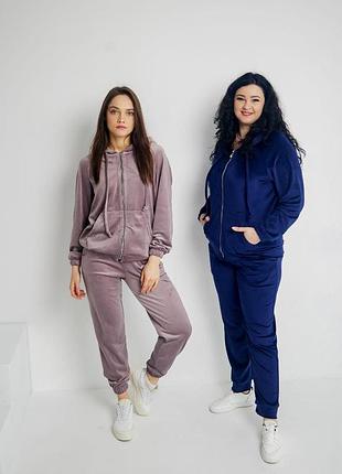 Женский велюровый спортивный костюм на молнии s,m,l,xl, 2xl, 3xl,4xl,5xl