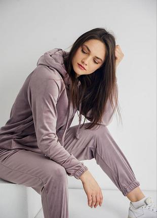 Женский велюровый спортивный костюм на молнии s,m,l,xl