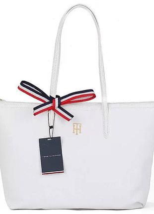 Сумка-тоут от tommy hilfiger, томми хилфигер, белая
