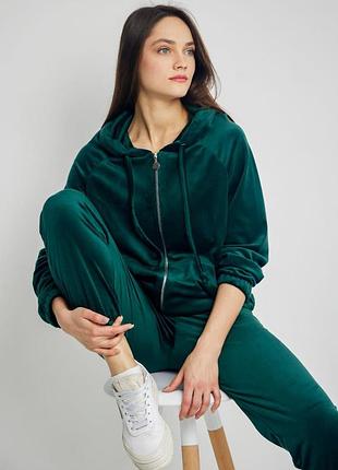 Женский велюровый спортивный костюм на молнии s,m,l,xl