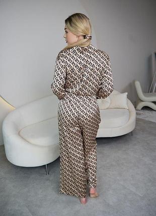 Шелковый костюм штаны и рубашка леопардовый принт s/m,l/xl,2xl\3xl