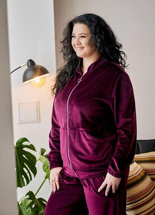 Женский велюровый спортивный костюм на молнии m,l,xl, 2xl, 3xl
