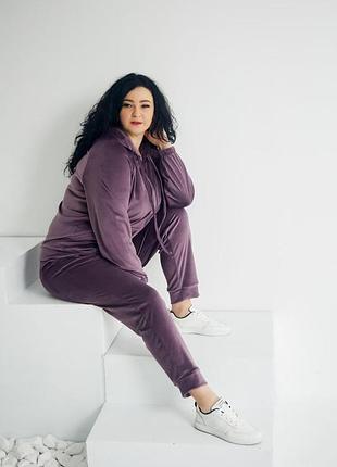 Велюровый спортивный костюм на молнии большие размеры 2xl,3xl,4xl,5xl