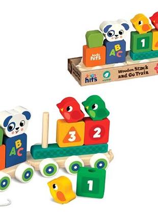 Дерев'яна іграшка kh20/037 паровозик 29,8x13x9,1 см р. 31x13x10 см kids hits