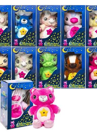 Мягкая интерактивная игрушка 2124-4 с проектором, микс видов, в коробке - 18*14*31 см