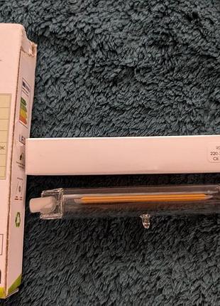 Лампа r7s cob led 118 мм тепле біле світло 3000k 10w