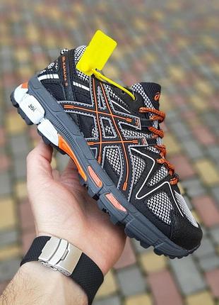 Жіночі літні кросівки asics gel kahana 8 сірі з чорним легкі літні асікс кахана 8 топ якість 41(25.5)