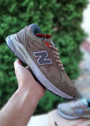 Мужские зимние низкие кроссовки new balance 990v3 x bodega anniversary бежевые серая n теплые термо нью беланс 990v3 43(27,5см)