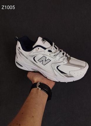 Теплі зимові термо кросівки new balance 530 білі з синім високі жіночі зимові кросівки