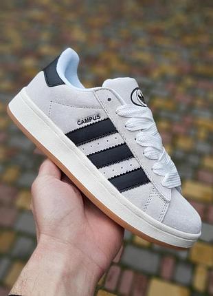 Жіночі кросівки adidas campus бежеві з чорним модні кросівки адідас кампус чудової якості 38(24см)