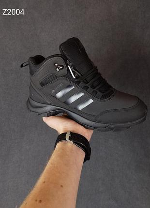 Чоловічі зимові теплі кросівки adidas terrex чорні високі чоловічі кросівки адідас терекс на хутрі 46(28.5см)