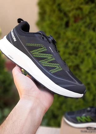 Чоловічі кросівки salomon sensifit чорні з салатовим літні кросівки саломон сенсіфіт тренд 2024 року 44(28см)