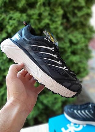 Чоловічі зимові термо кросівки hoka one one mafate чорні з білим теплі хока з мембрамою горетекс на зиму 44(28см)