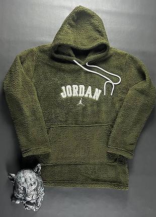 Чоловічий плюшевий худі хакі jordan модна оверсайз толстовка джордан для хлопця m