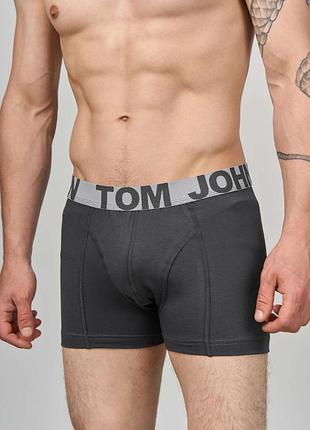 Трусы-шорты мужские однотонные - tom john - синие и серые 2020 m, серый