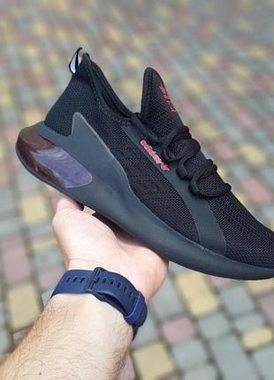 Чоловічі літні кросівки adidas zx boost чорні з червоним модні кросівки адідас чудової якості 44