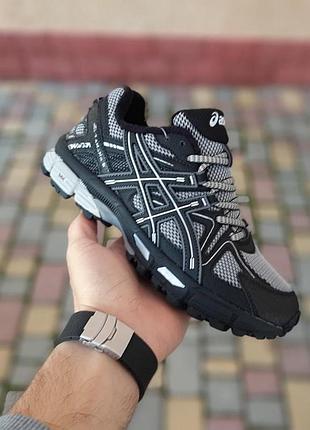 Теплі зимові термо кросівки asics gel kahana 8 чорні з білим високі жіночі кросівки асікс
