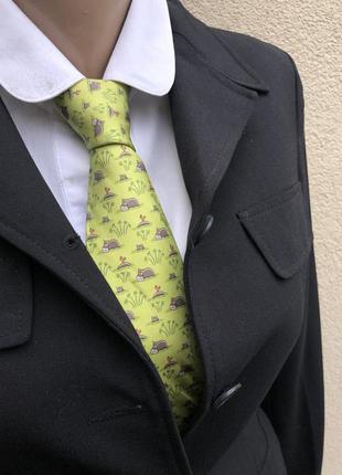 Винтаж,шелковый галстук,краватка в принт,люкс бренд,hermes paris