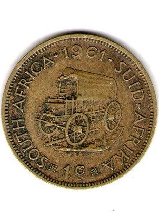 Южно-африканская республика 1 цент, 1961 год латунь, 9.42g, ø 31mm no3393