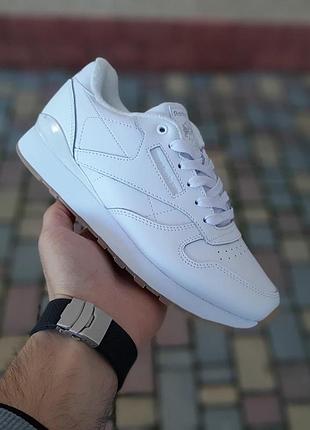 Чоловічі зимові термо кросівки reebok classic leather білі на хлопця рібук класік45(28.5см)