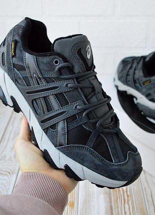 Чоловічі зимові термо кросівки asics gel sonoma темно-сірі теплі кросівки для хлопця асікс сонома