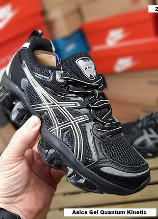 Кросівки жіночі asics gel quantum kinetic чорні текстильні асикс гель квантум кінетик на весну, літо, осінь 41(25.5см)