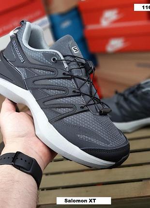 Кроссовки мужские salomon xt серые демисезонные текстильные саломон хт спортивные для бега и ходьбы 44(27.5см)