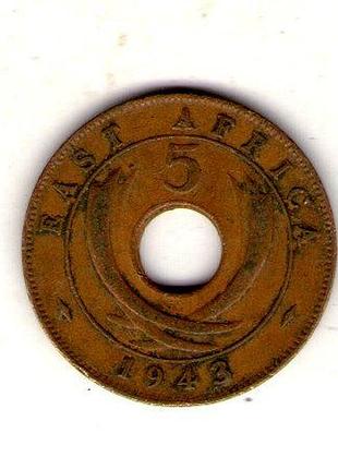 Британская восточная африка георг vi 548, 1943 год бронза, 6.32g, ø 26mm no2135