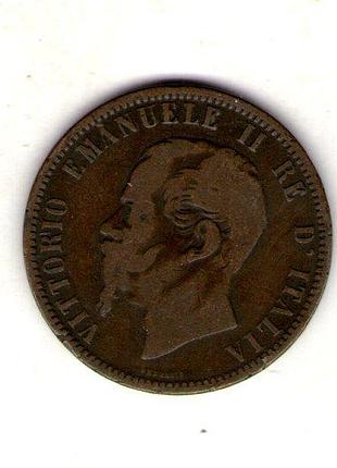 Италия ø король виктор эммануил ii 10 чентезимо, 1866 год медь, 10g, ø 30mm no2815