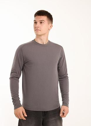 Мужской однотонный лонгслив из кулира, мужская кофта на весну, s m l xl xxl серый