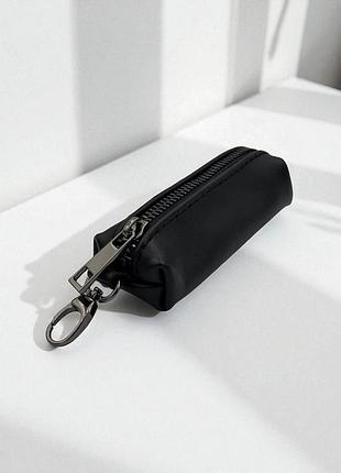 Ключница из натуральной гладкой кожи mini (черная)