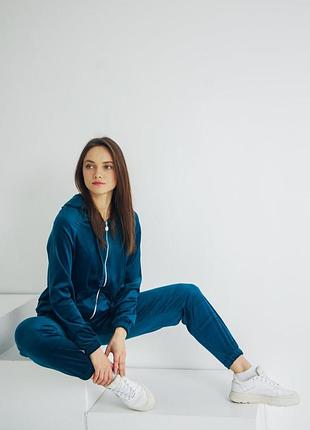 Женский велюровый спортивный костюм на молнии s,m,l,xl