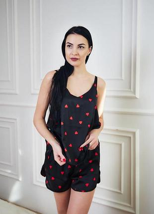 Женская пижама шелковая майка и шорты s,m,l,xl,2xl,3xl,4xl,5xl