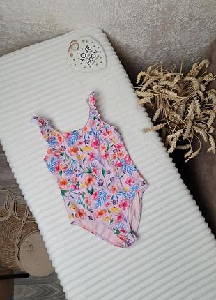 Цветочный слитный купальник от matalan 6-7 лет (116-122)
