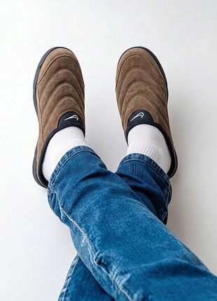Редкая архивная модель слипонов nike air soc moc коричневого цвета
