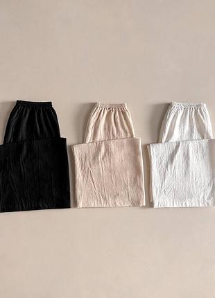 Женские брюки лен черный, белый, бежевый; 42-44-46 (one size)