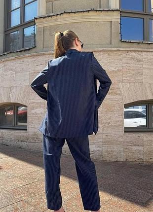 Женский полосатый костюм оверсайз из тиара без подклада (різнокольоровий, 46-48) 50-52