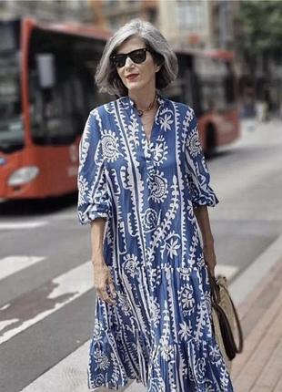 Довга сукня zara m,котон