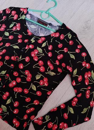 Вінтажна кофтинка в вишеньки 🍒🍒🍒 на гудзичках. 4
