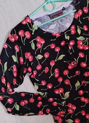 Вінтажна кофтинка в вишеньки 🍒🍒🍒 на гудзичках. 6