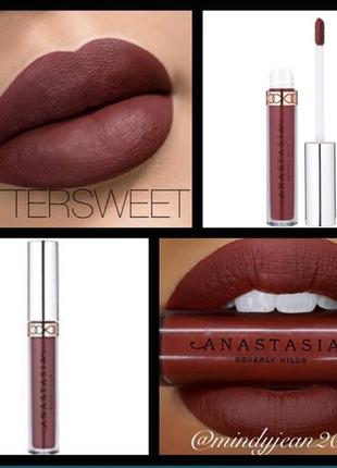 Жидкая матовая стойка помада anastasia beverly hills liquid lipstick at bittersweet7 фото