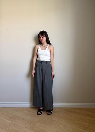 Сірі широкі брюки bershka dad pants