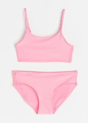 10-12р h&m новий фірмовий роздільний рожевий купальник бікіні дівчинці